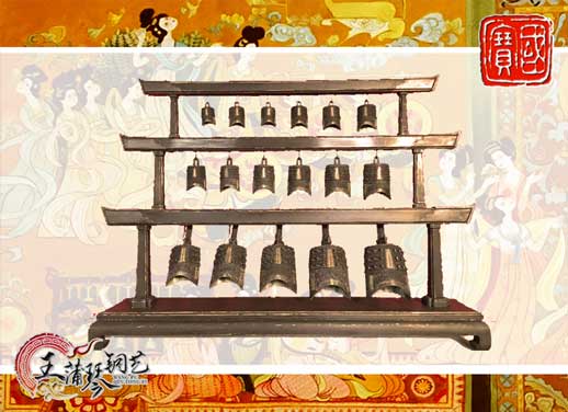 山東客戶定制17件古編鐘，迎賓編鐘古樂